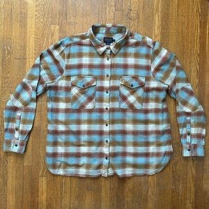 Pendleton Double Brushed Flannel | XL | Aqua & Brown